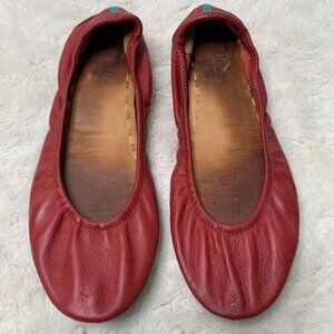 Tieks Women's Red Ballet Leather Round Toe Flats Slip On Shoes Size 7